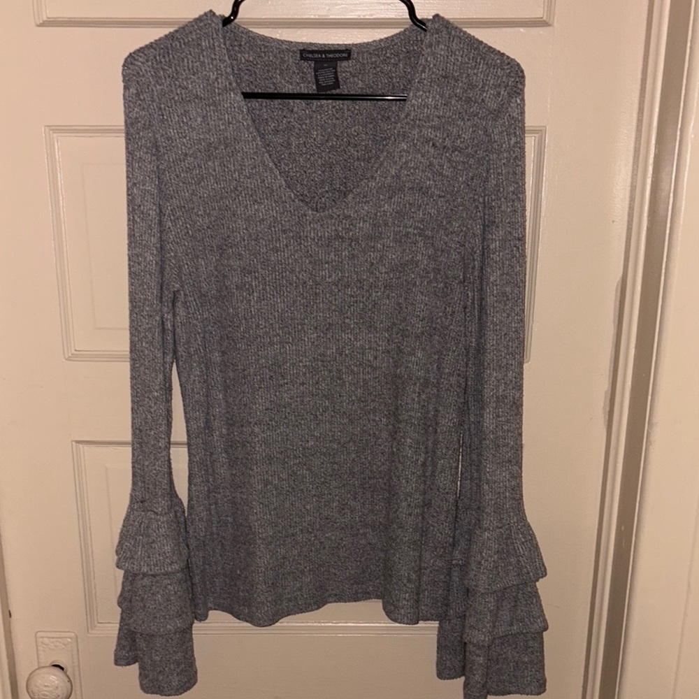 Chelsea & Theodore Gray Bell Sleeve Blouse